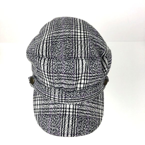 Unbranded Accessories - Women Plaid Newsboy Cap Poly And Wool Blend Fashion Hat for Ladies